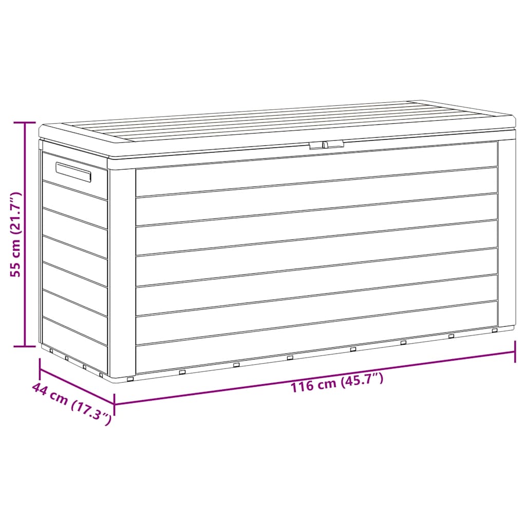 Gartenbox Anthrazit 116x44x55 cm