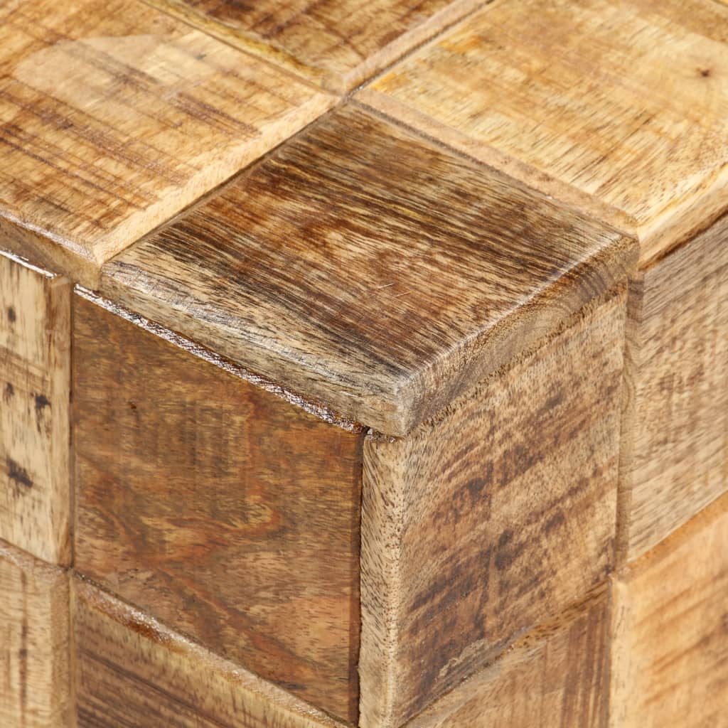 Couchtische 2 Stk. in Block-Design Raues Mango-Massivholz