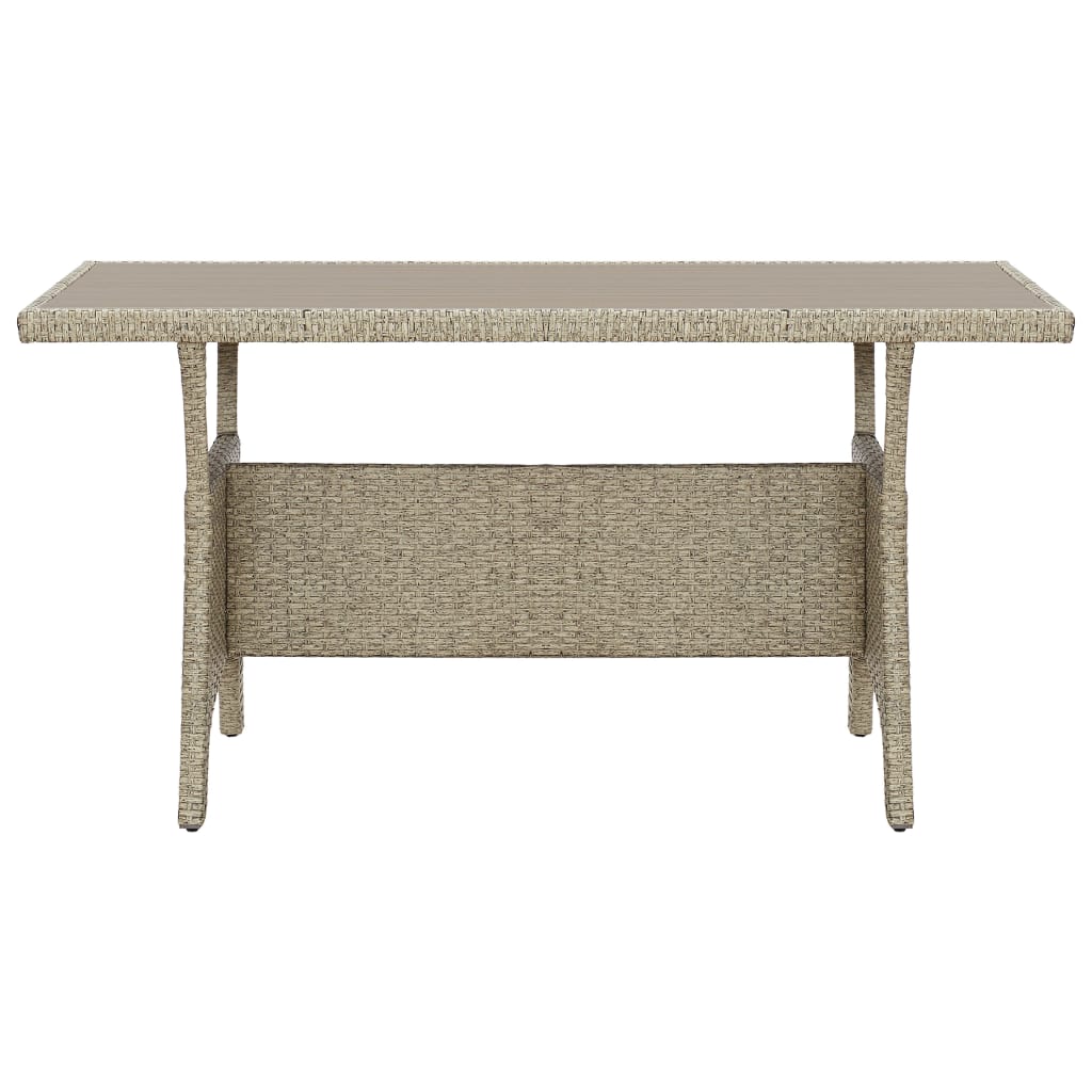 Gartentisch Grau 130x70x66 cm Poly Rattan