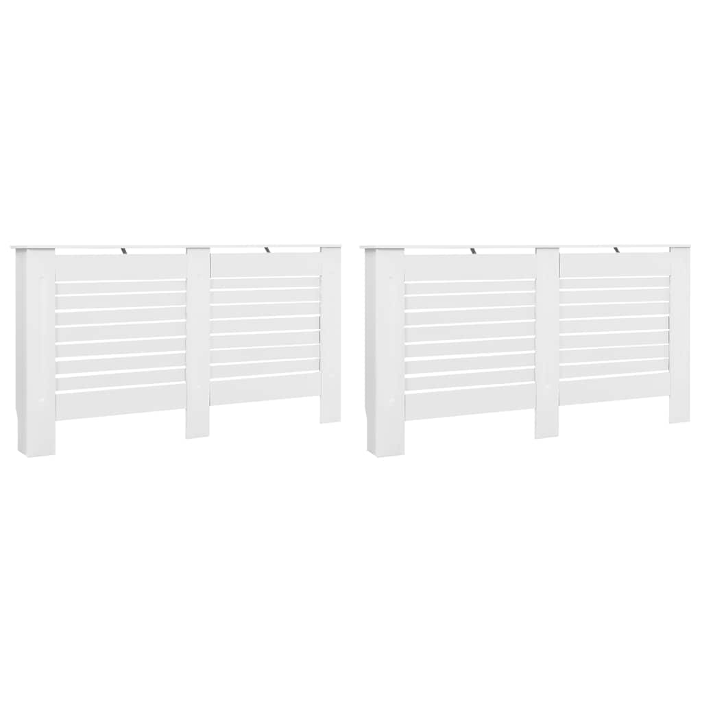 Heizkörperverkleidungen 2 Stk. Weiß 152 x 19 x 81,5 cm MDF