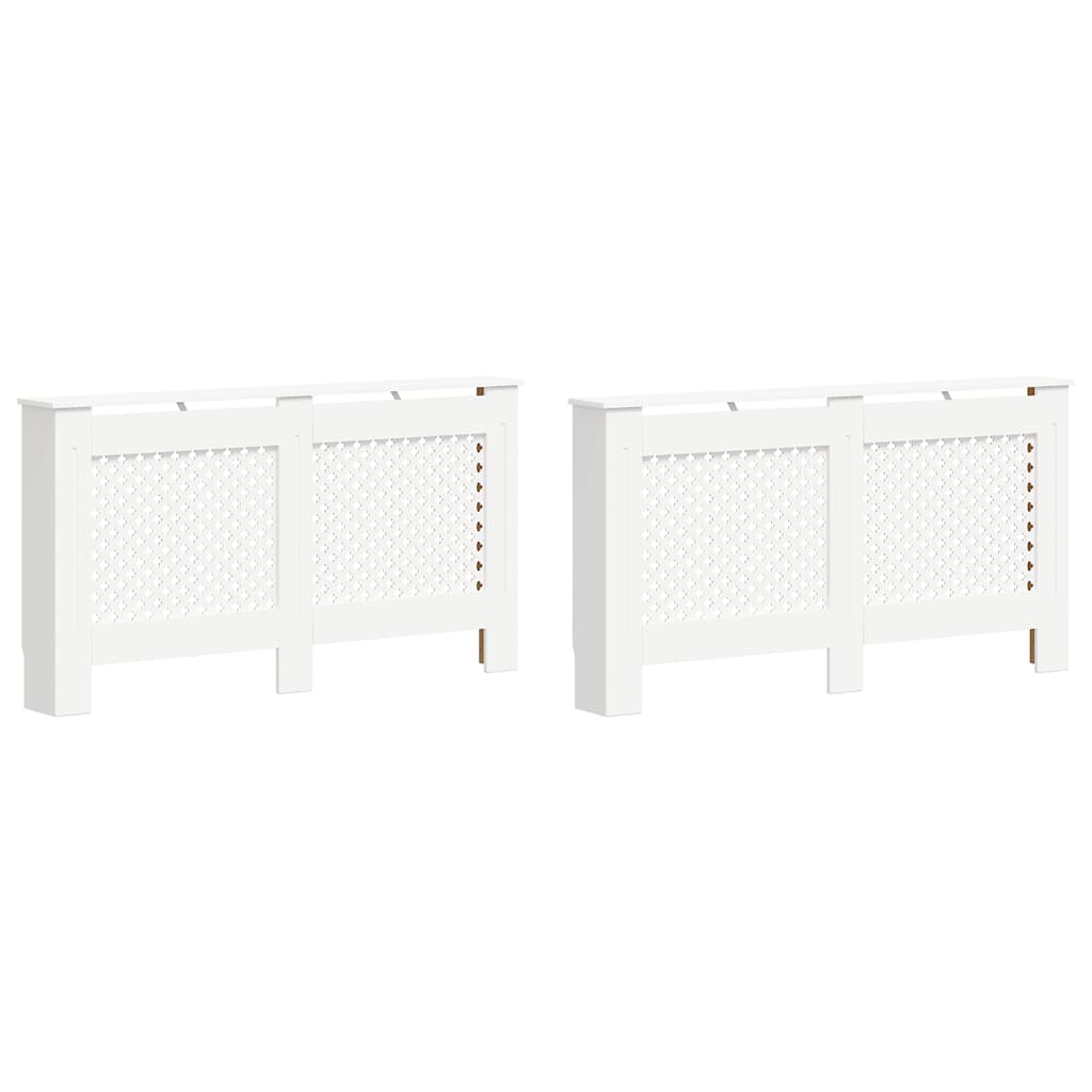 Heizkörperverkleidungen 2 Stk. Weiß 152 x 19 x 81,5 cm MDF