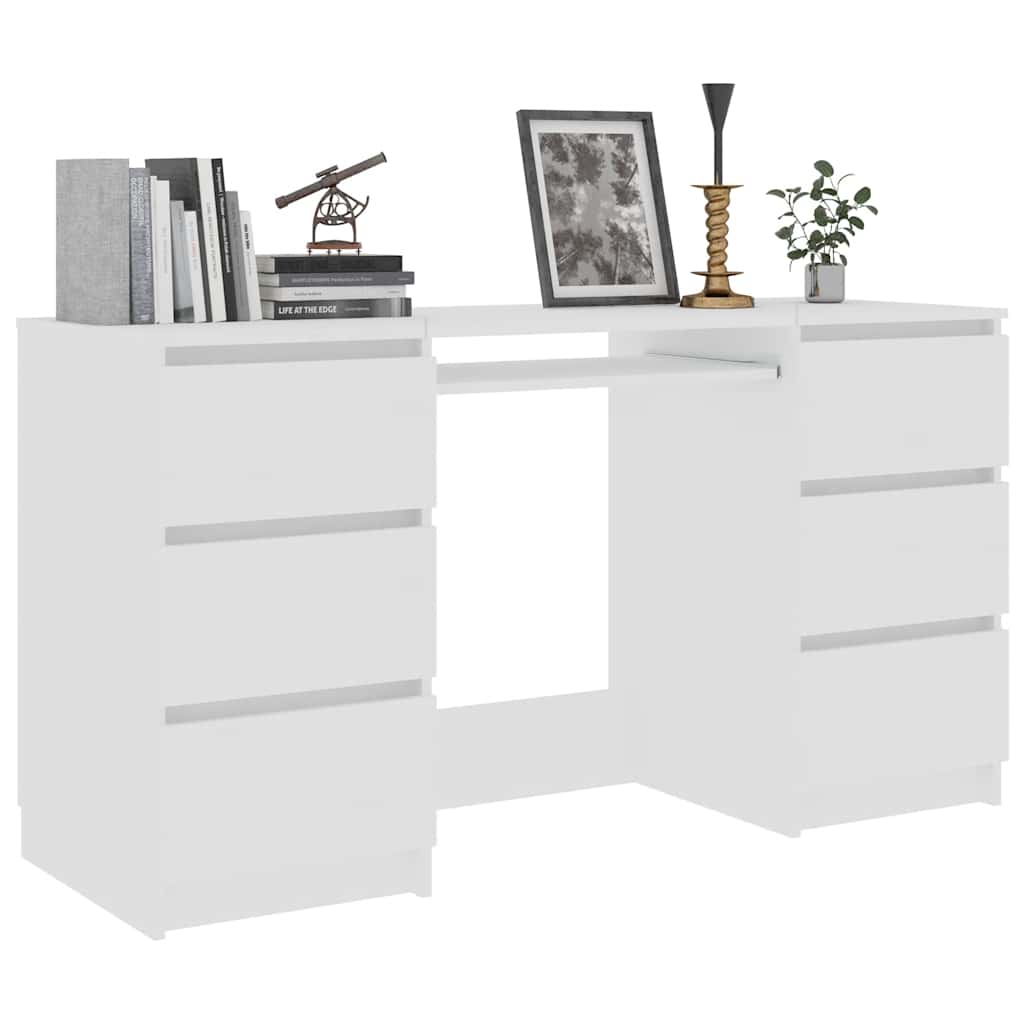 Schreibtisch Weiß 140x50x77 cm Holzwerkstoff