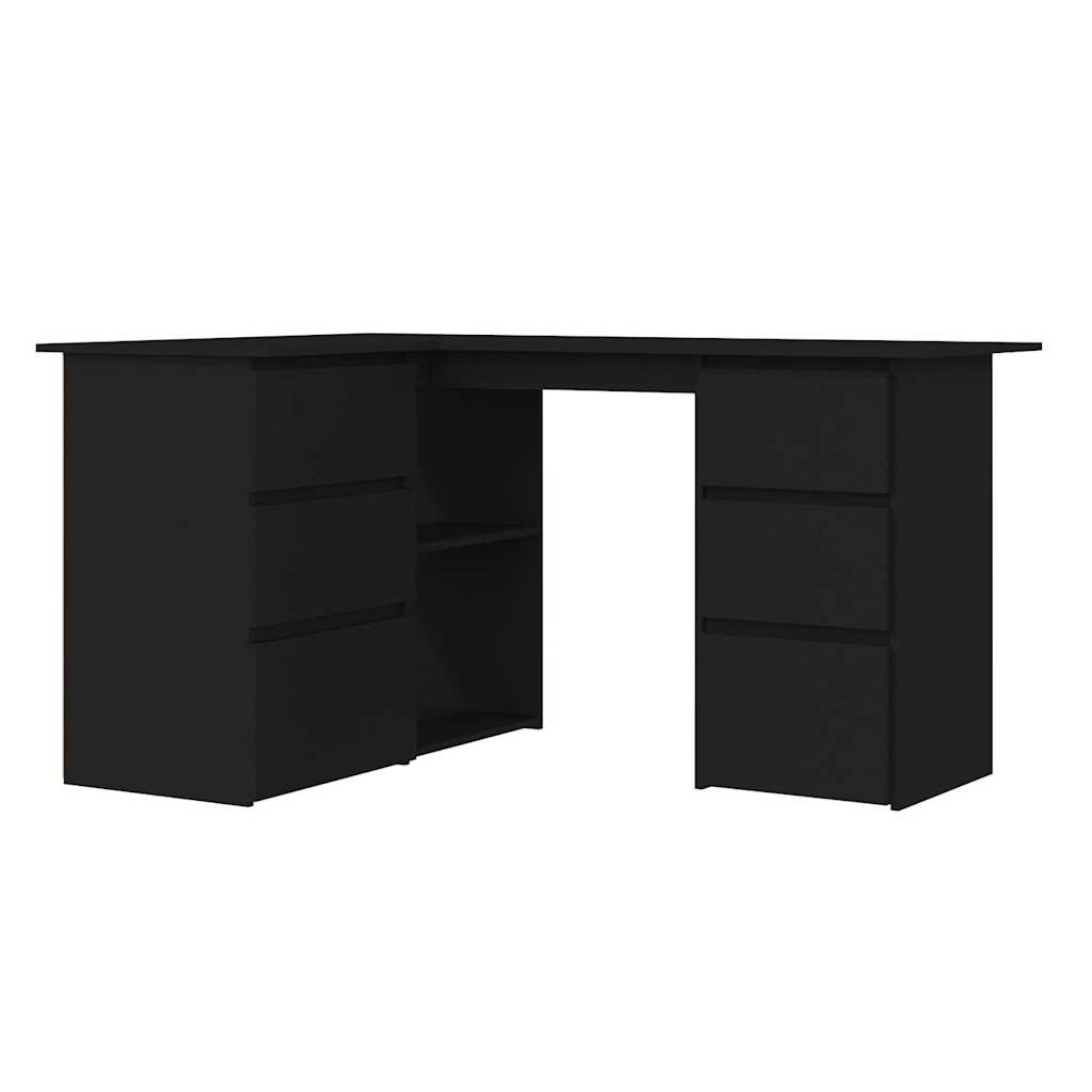 Eckschreibtisch Schwarz 145x100x76 cm Holzwerkstoff