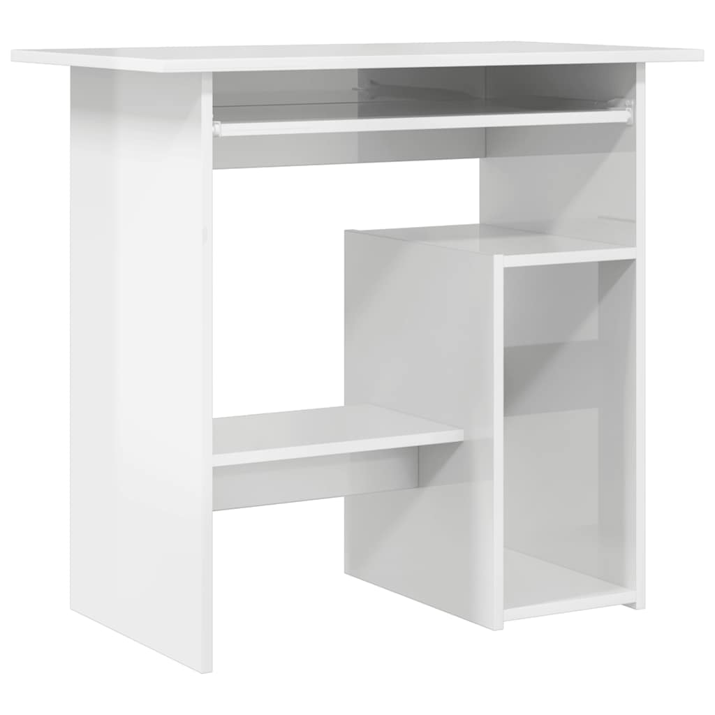 Schreibtisch Hochglanz-Weiß 80x45x74 cm Holzwerkstoff