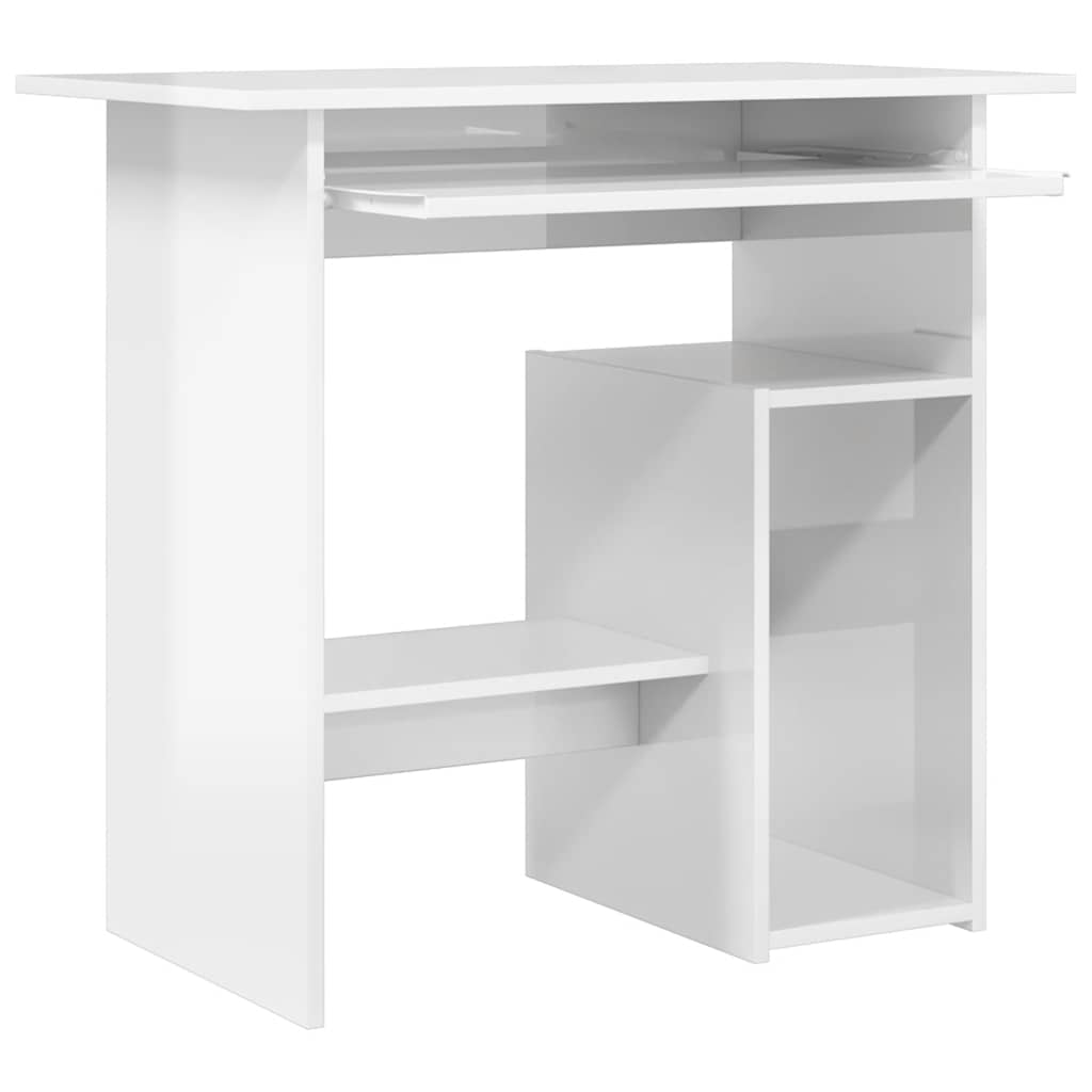 Schreibtisch Hochglanz-Weiß 80x45x74 cm Holzwerkstoff