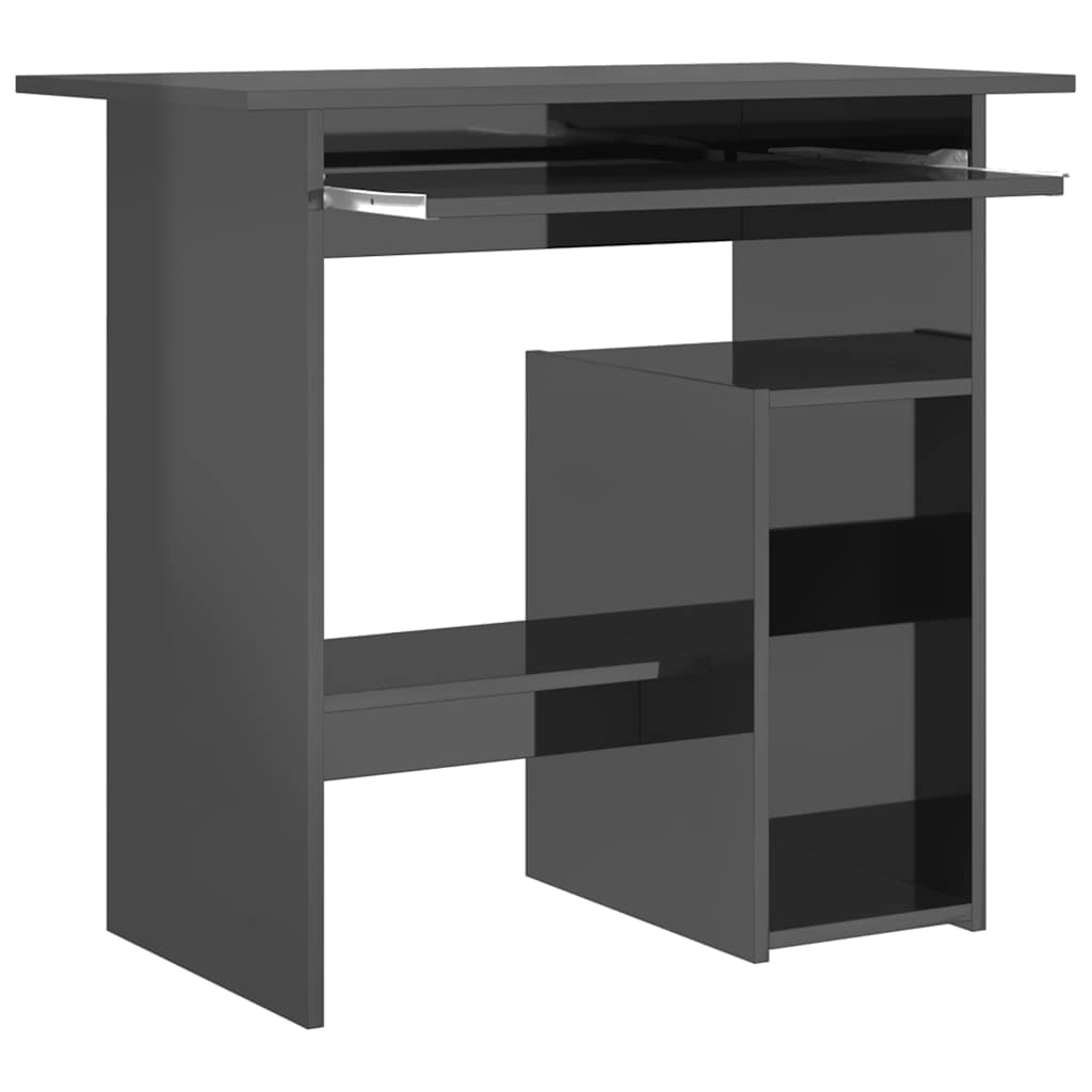 Schreibtisch Hochglanz-Grau 80x45x74 cm Holzwerkstoff