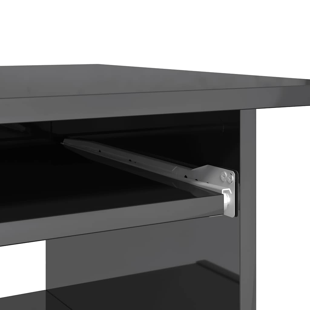 Schreibtisch Hochglanz-Grau 80x45x74 cm Holzwerkstoff