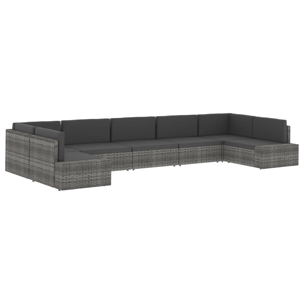 Modulares Sofa-Eckteil Poly Rattan Schwarz