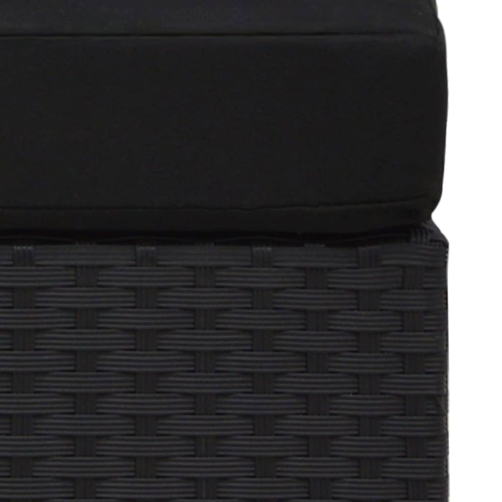 Modulares Sofa-Eckteil Poly Rattan Schwarz
