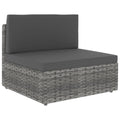 Modulares Mittelsofa Poly Rattan Grau