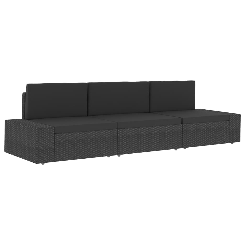 Modulares Mittelsofa Poly Rattan Grau