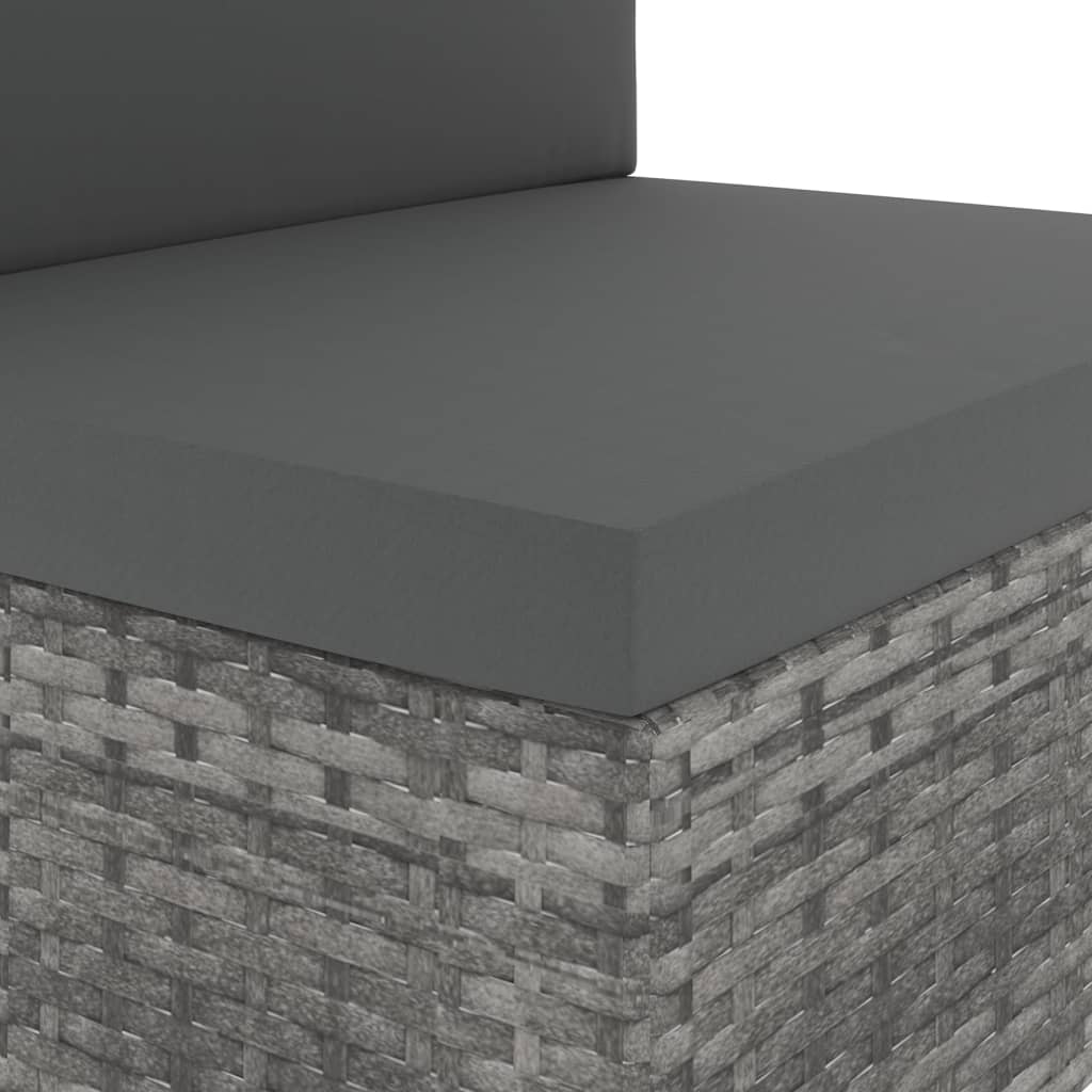 Modulares Mittelsofa Poly Rattan Grau