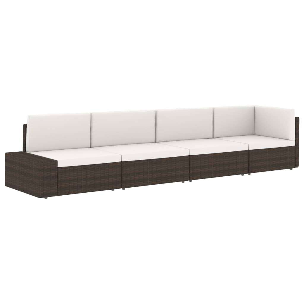 Modulares Mittelsofa Poly Rattan Grau