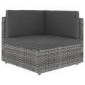 Modulares Sofa-Eckteil Poly Rattan Grau