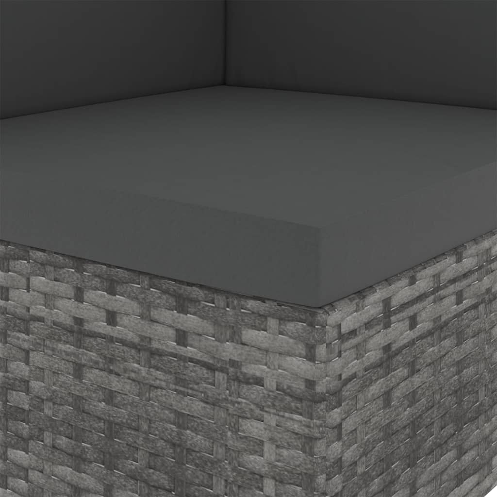 Modulares Sofa-Eckteil Poly Rattan Grau