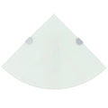 Eckregale 2 Stk. mit Verchromten Halterungen Glas Weiß 25x25 cm
