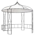 Pavillon 300 x 290 cm Weiß Rund
