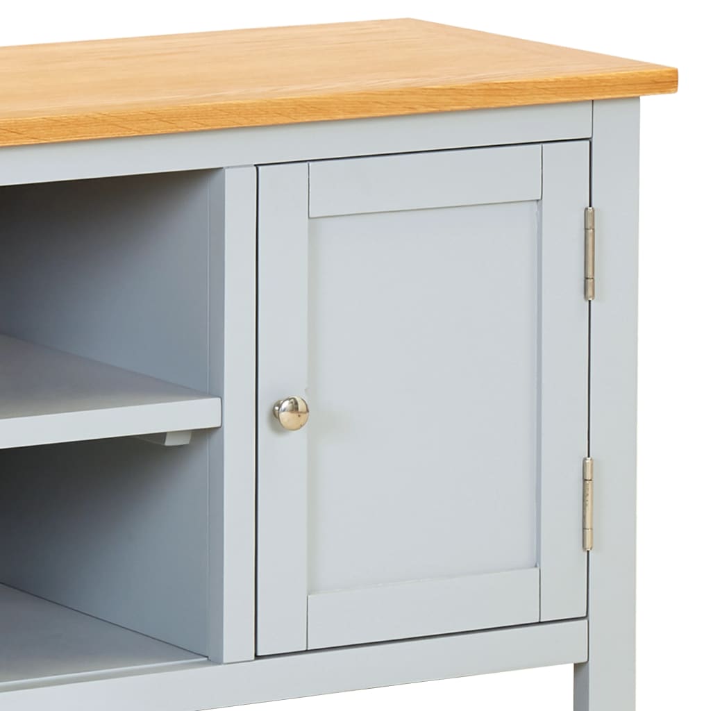 TV-Schrank 120x35x48 cm Massivholz Eiche