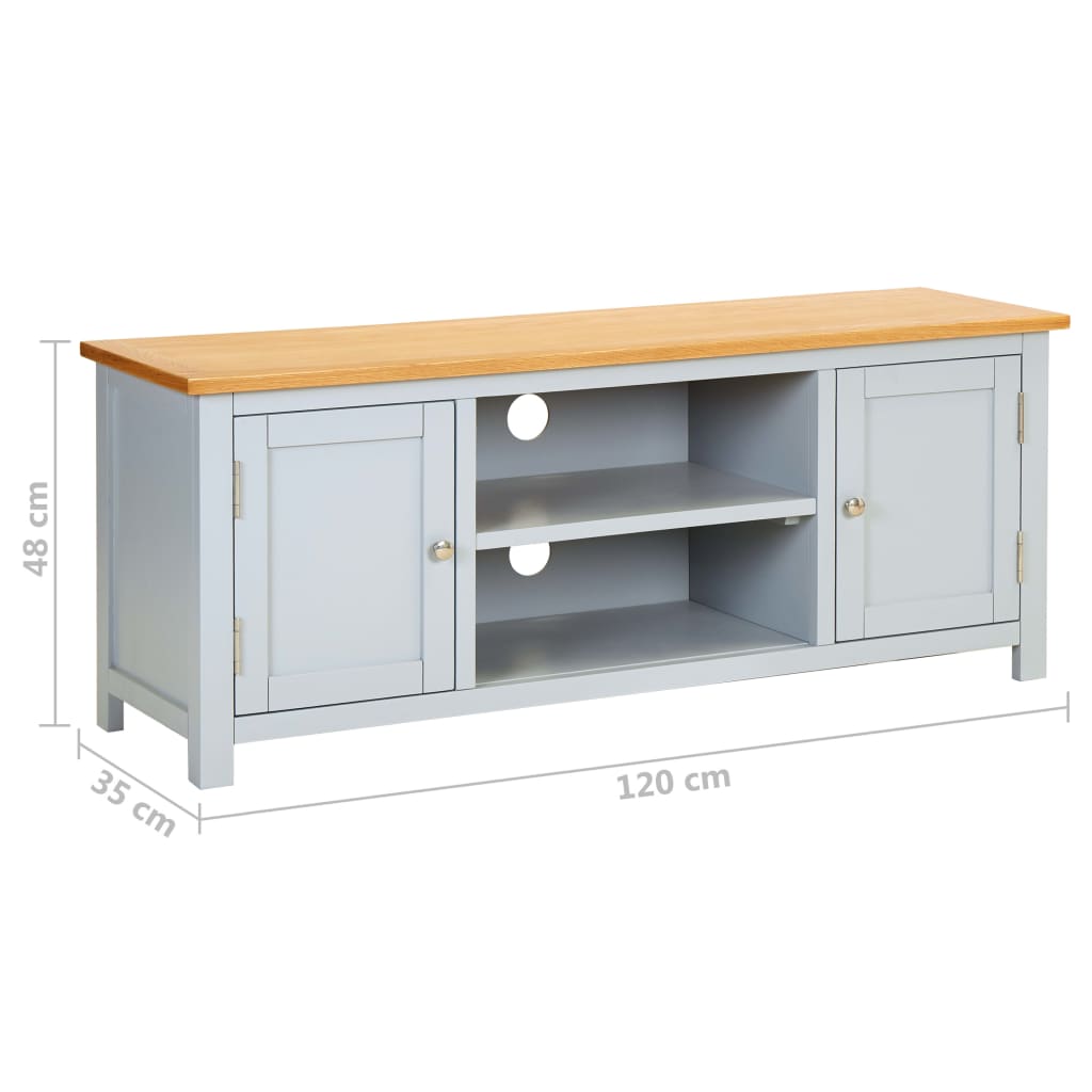 TV-Schrank 120x35x48 cm Massivholz Eiche