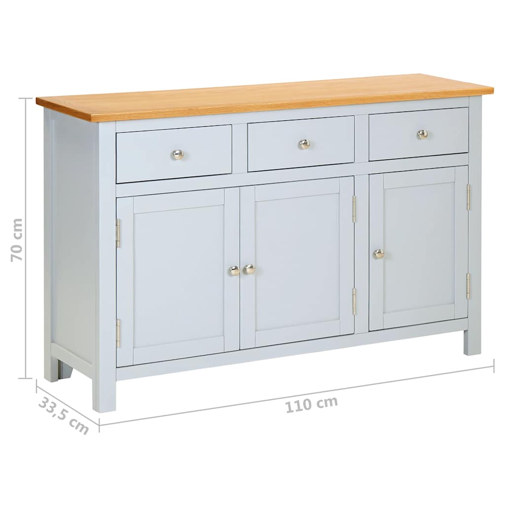 Sideboard 110x33,5x70 cm Massivholz Eiche