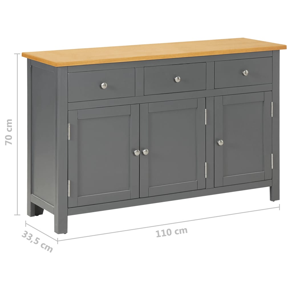 Sideboard 110x33,5x70 cm Massivholz Eiche