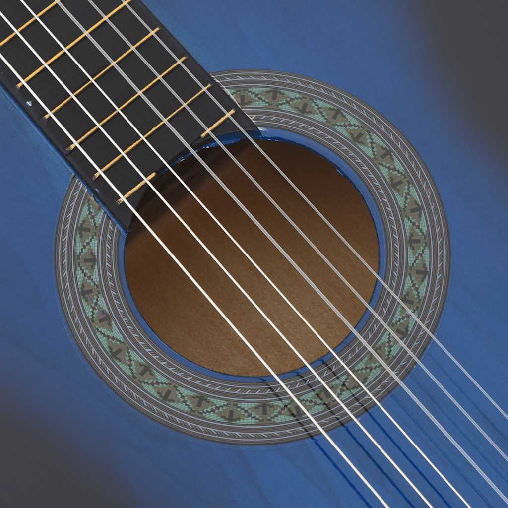 Klassikgitarre für Anfänger Blau 4/4 39" Lindenholz