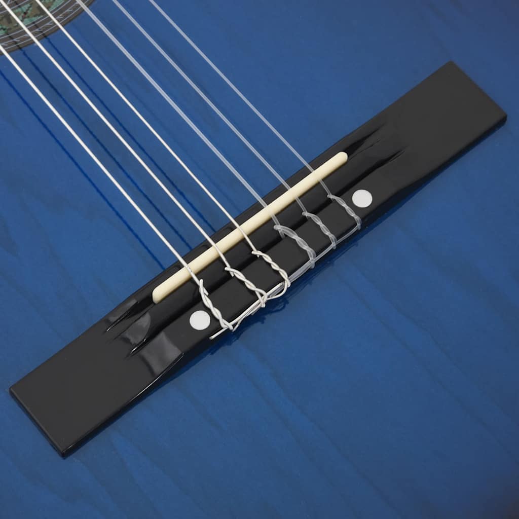 Klassikgitarre für Anfänger Blau 4/4 39" Lindenholz