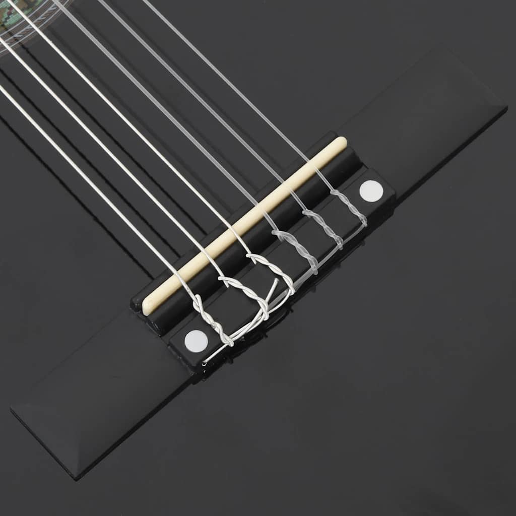 8-tlg. Klassikgitarren-Set für Anfänger Schwarz 3/4 36"