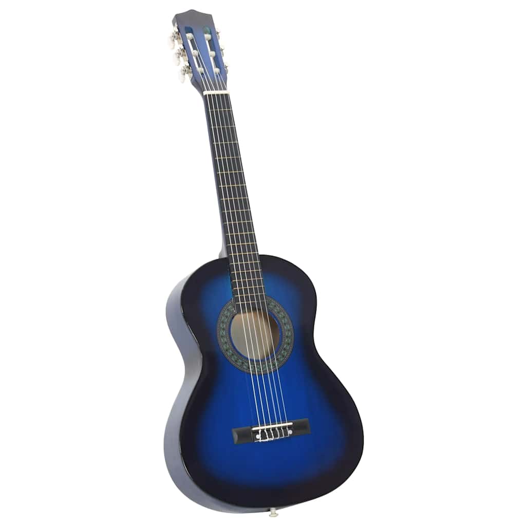 8-tlg. Klassische Gitarre Set für Anfänger Blau 1/2 34"