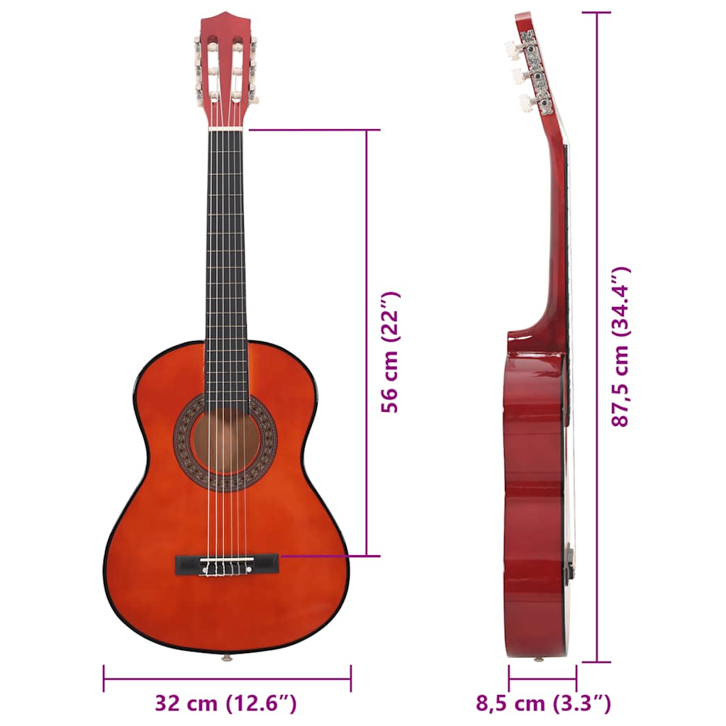 8-tlg. Klassische Gitarre Set für Anfänger 1/2 34"