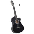 Westerngitarre Cutaway mit 6 Saiten Schwarz 38"