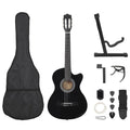 12-tlg Westerngitarre Set mit 6 Saiten Schwarz 38"