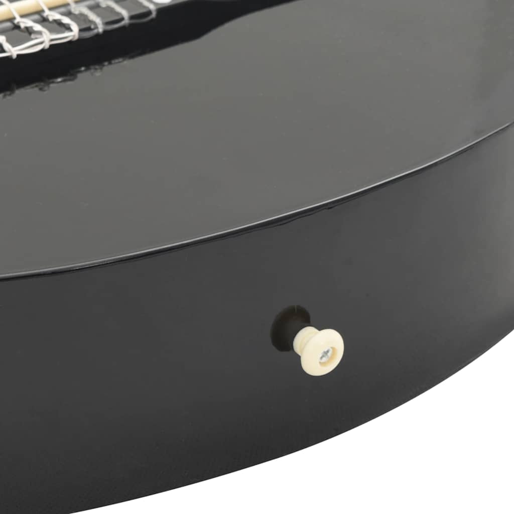 12-tlg Westerngitarre Set mit 6 Saiten Schwarz 38"