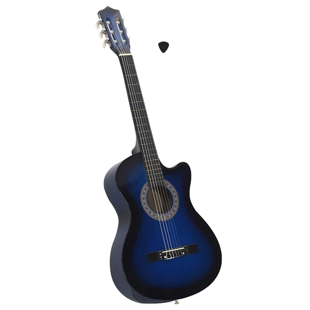 Westerngitarre Cutaway mit 6 Saiten Blau-Schattiert 38"