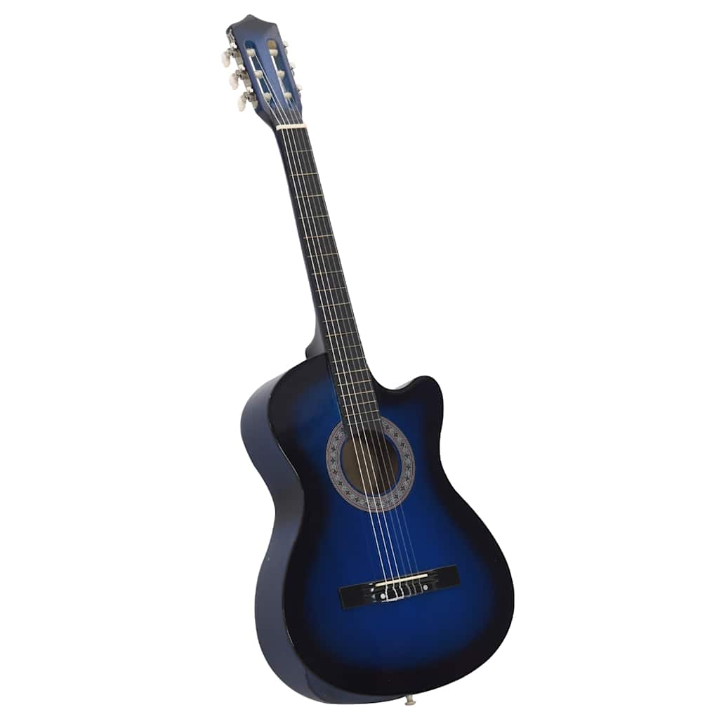 Westerngitarre Cutaway mit 6 Saiten Blau-Schattiert 38"
