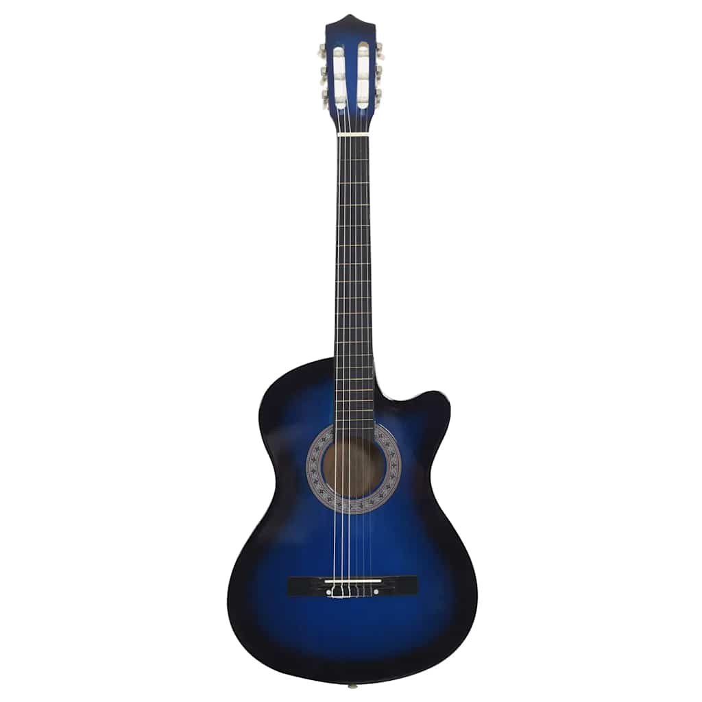 Westerngitarre Cutaway mit 6 Saiten Blau-Schattiert 38"