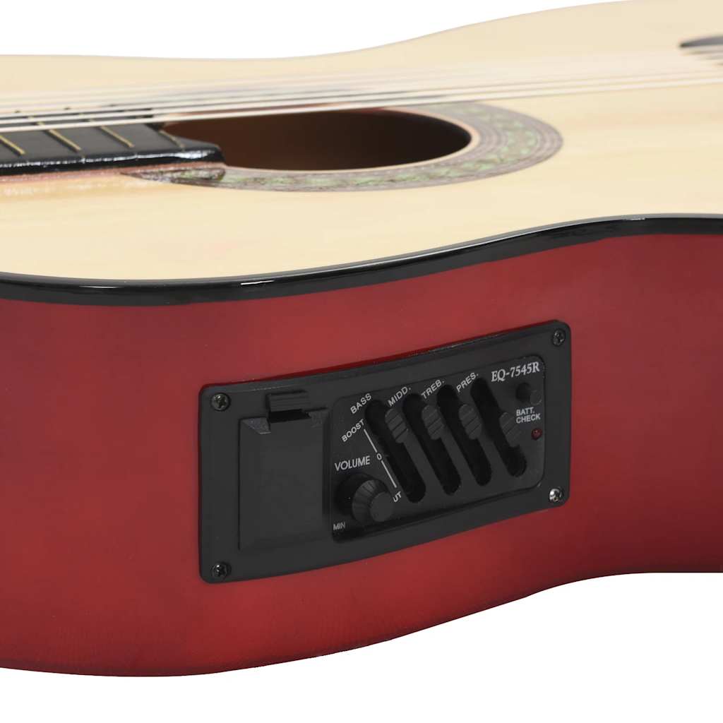 Westerngitarre Cutaway mit Equalizer und 6 Saiten