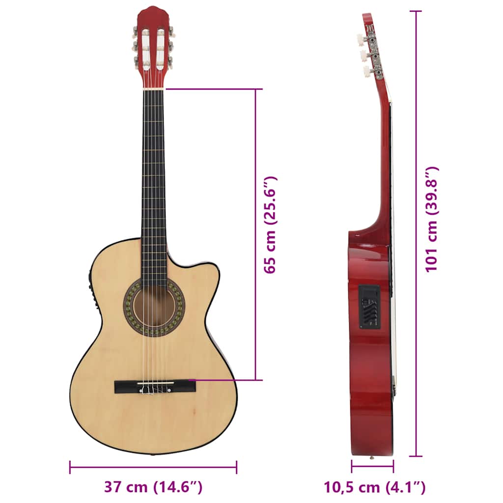 Westerngitarre Cutaway mit Equalizer und 6 Saiten