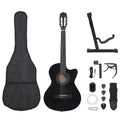 12-tlg. Western Gitarren-Set mit Equalizer und 6 Saiten Schwarz