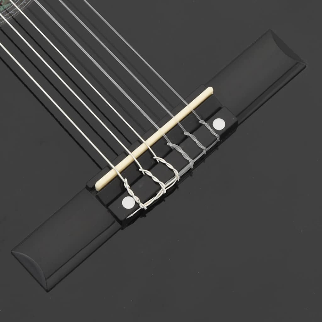 12-tlg. Western Gitarren-Set mit Equalizer und 6 Saiten Schwarz