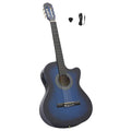 Westerngitarre Cutaway mit Equalizer und 6 Saiten Blau