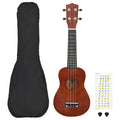 Sopran Ukulele Set für Kinder mit Tasche Dunkles Holz 21"