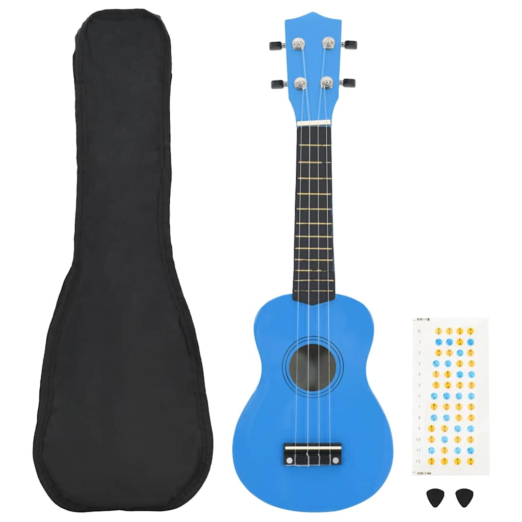 Sopran-Ukulele-Set mit Tasche für Kinder Babyblau 21"