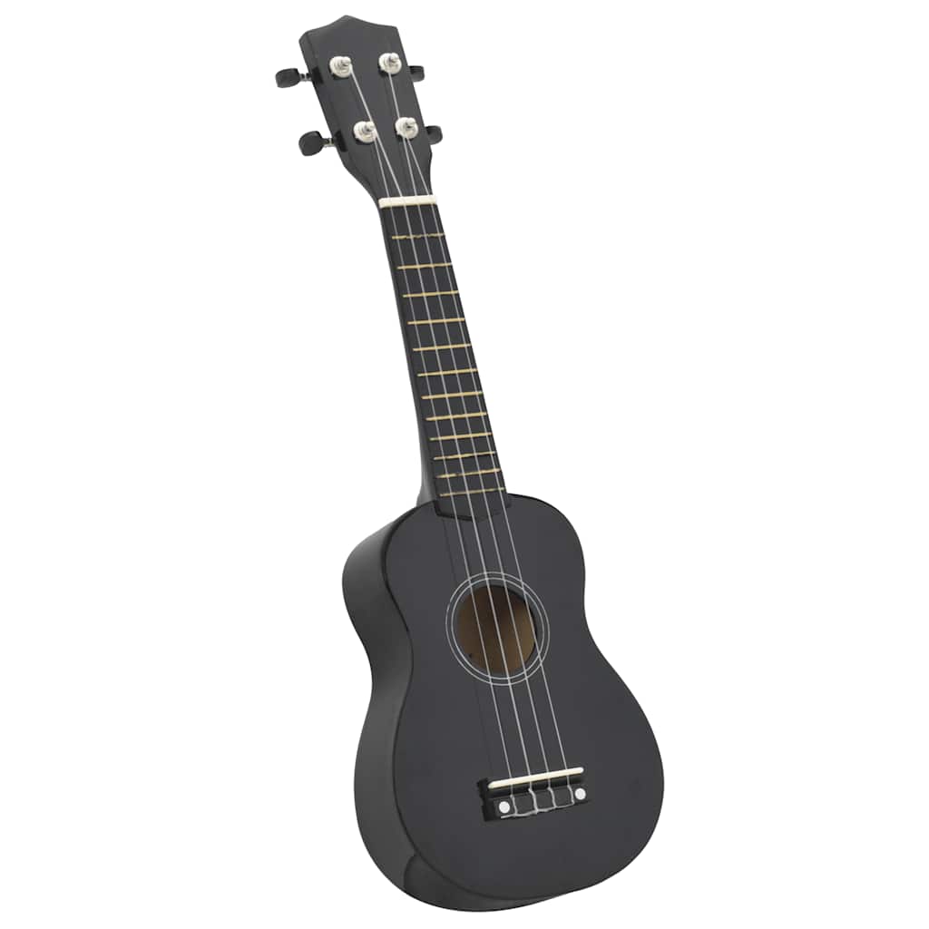 Sopran-Ukulele-Set mit Tasche für Kinder Schwarz 23"