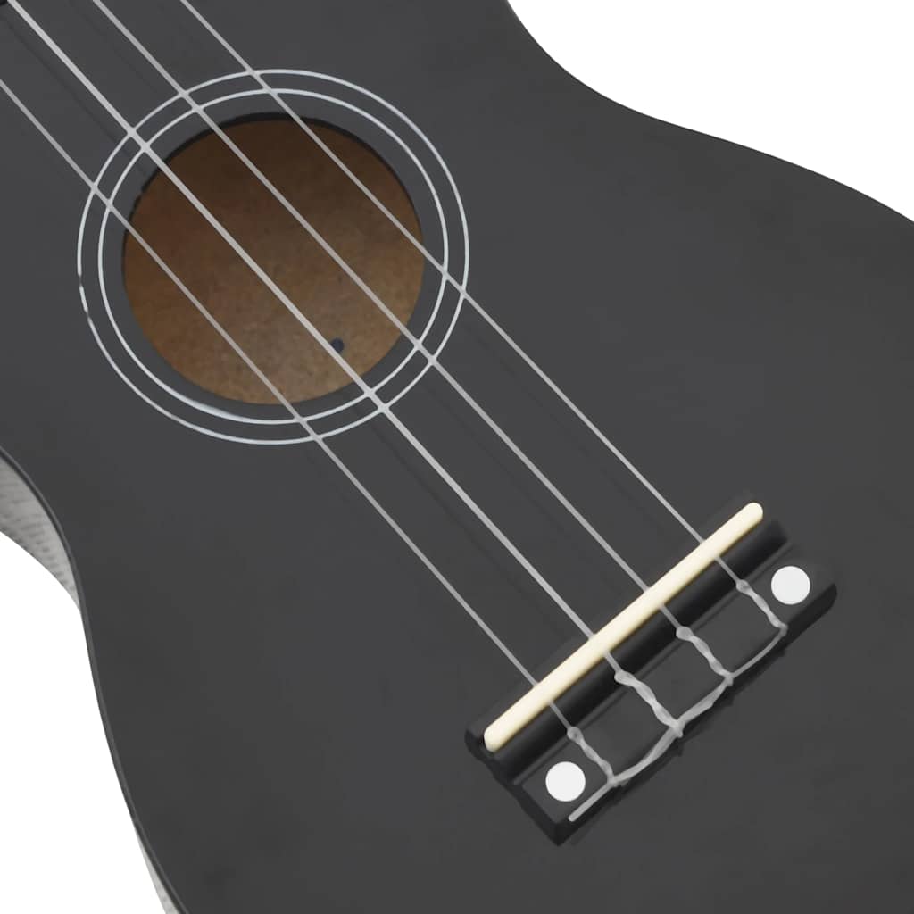 Sopran-Ukulele-Set mit Tasche für Kinder Schwarz 23"