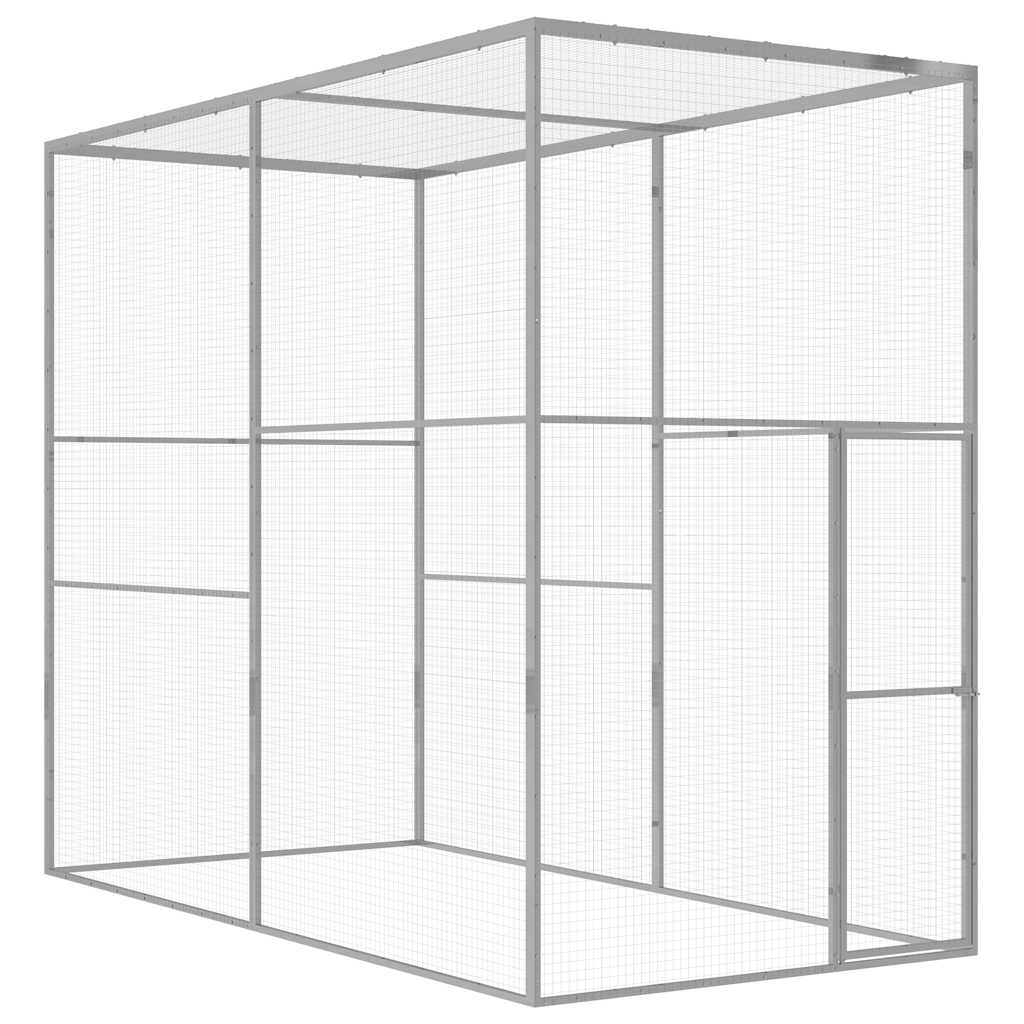 Katzenkäfig 3x1,5x2,5 m Verzinkter Stahl
