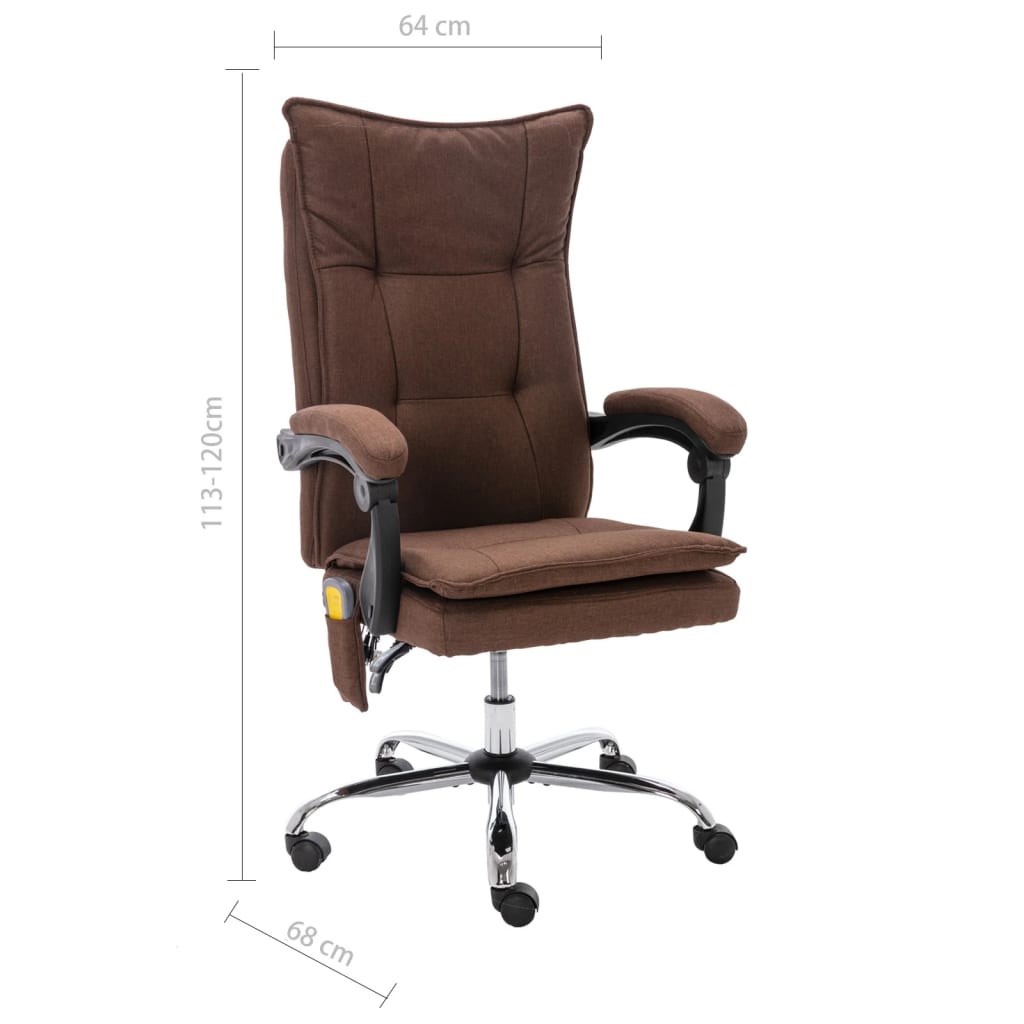 Massage-Bürostuhl Braun Stoff