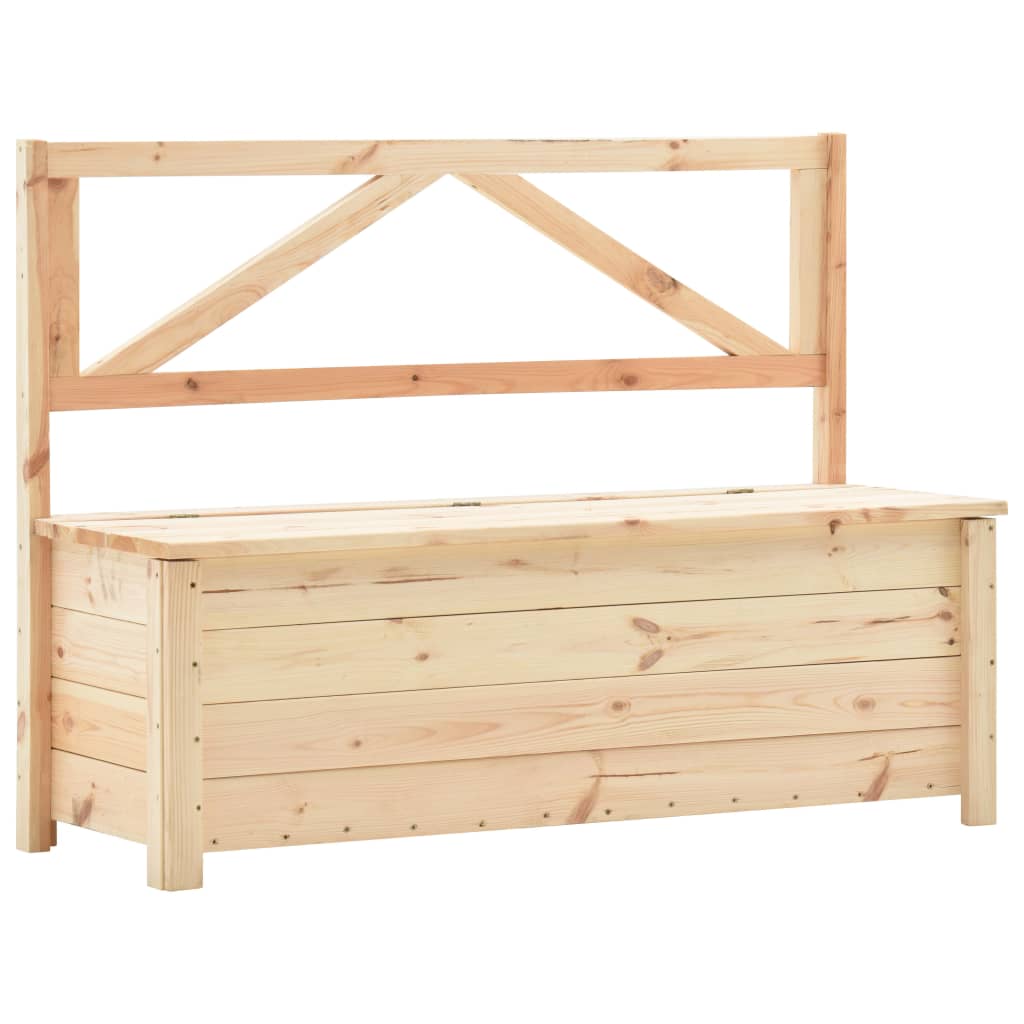 Sitzbank mit Stauraum 120 cm Massivholz Kiefer