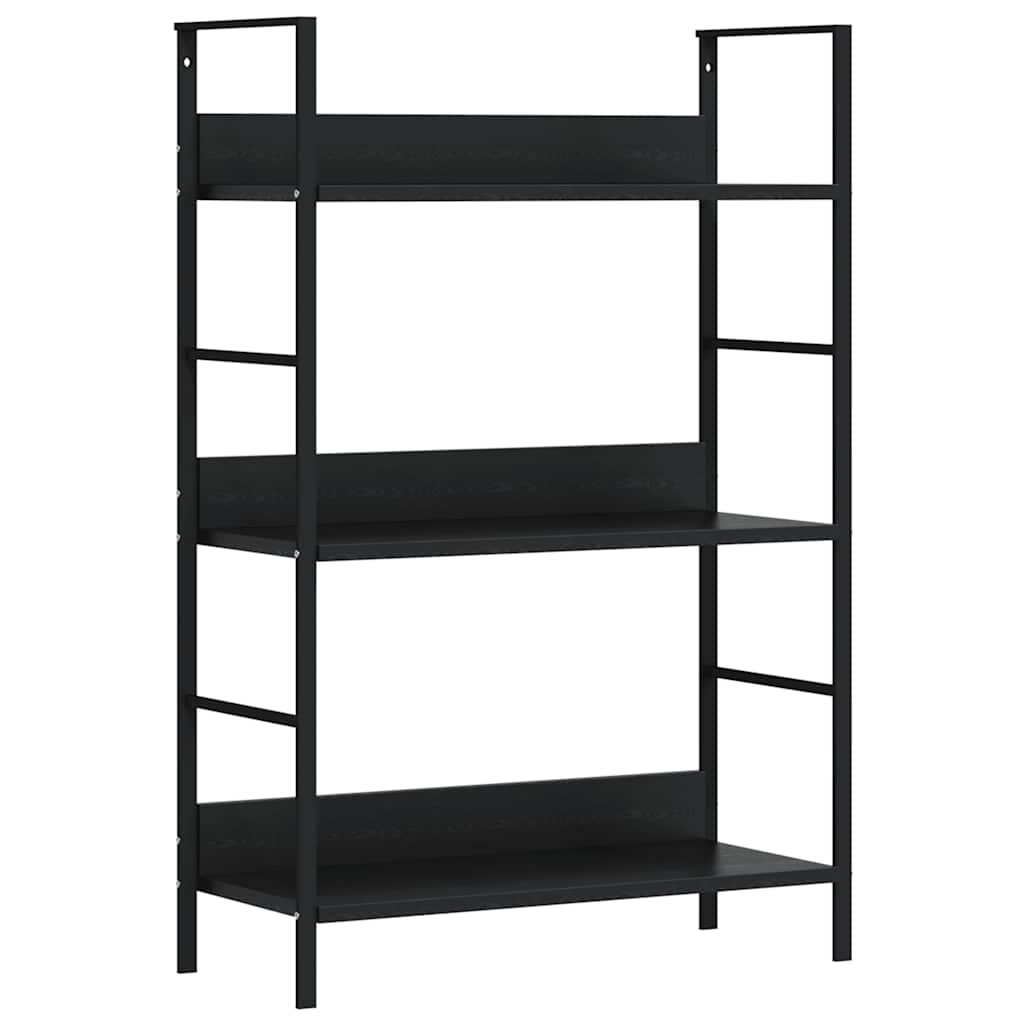 Bücherregal 3 Regalböden Schwarz 60×27,6×90,5 cm Holzwerkstoff