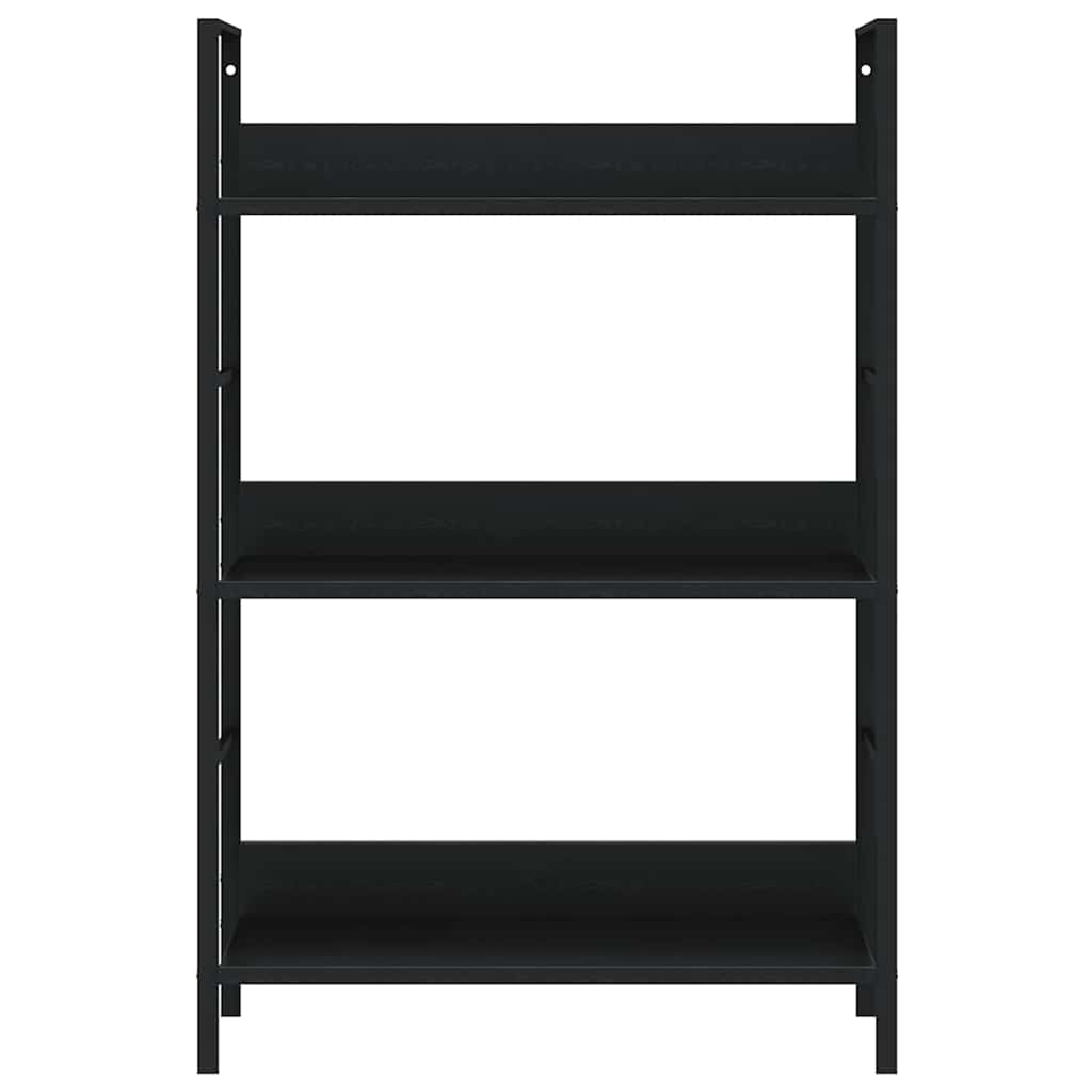 Bücherregal 3 Regalböden Schwarz 60×27,6×90,5 cm Holzwerkstoff
